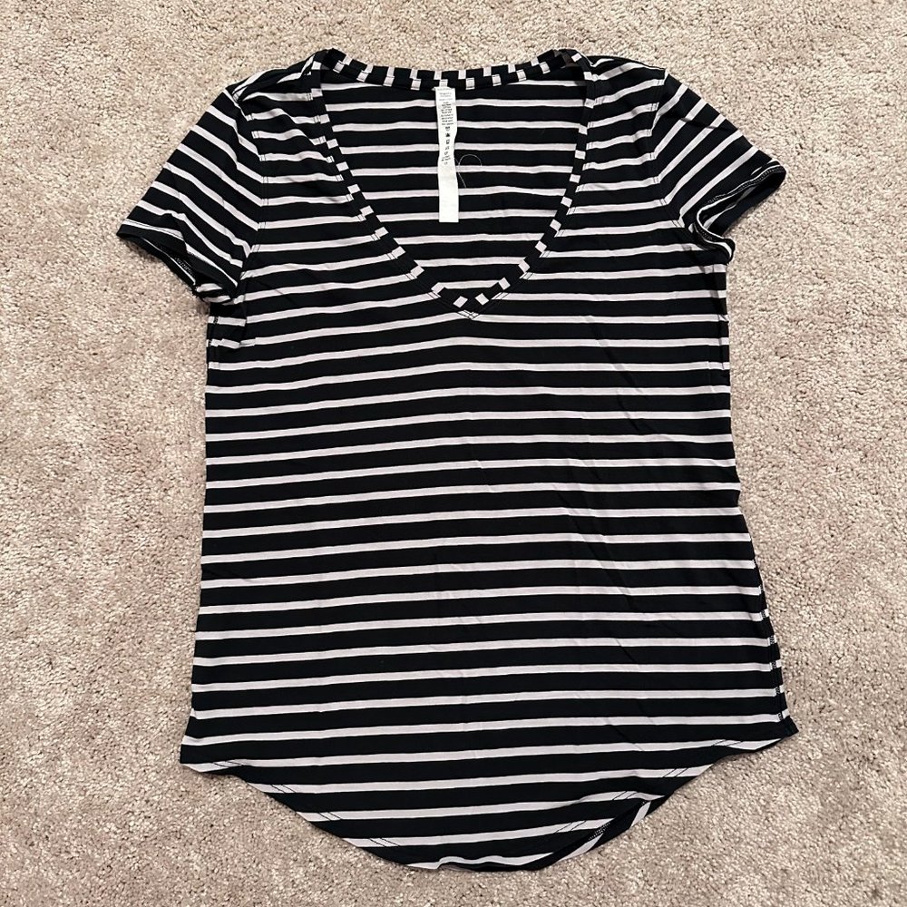 Lululemon Striped Workout T Shirt